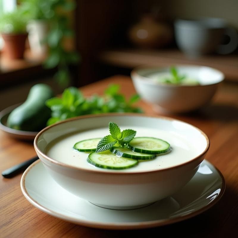 Crema Fría de Pepino y Yogur de Coco: Receta Vegana Sin Lácteos con Menta