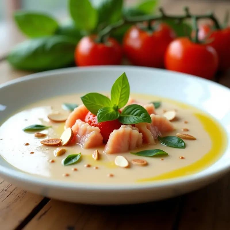Crema Fría de Pespunto con Tomate y Albahaca: Receta Vasca de Verano en 15 Minutos