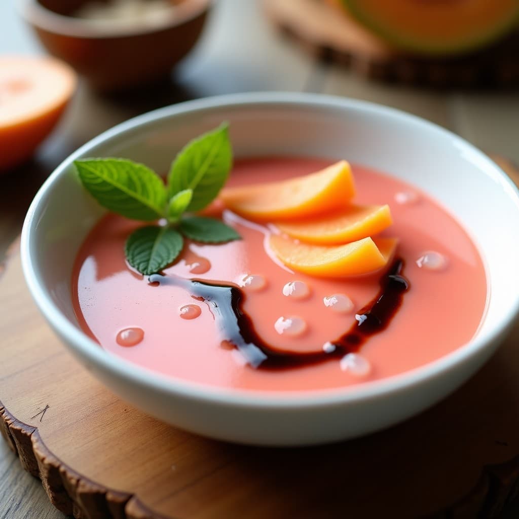 Crema Fría de Sandía y Mentón con Touch de Vinagre Balsámico: Receta Veraniega en 10 Minutos