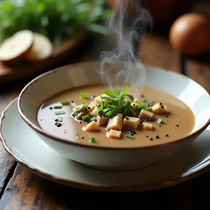 Crema de Hongos Shiitake y Tofu Ahumado: Receta Vegana Alta en Proteína y Reconfortante
