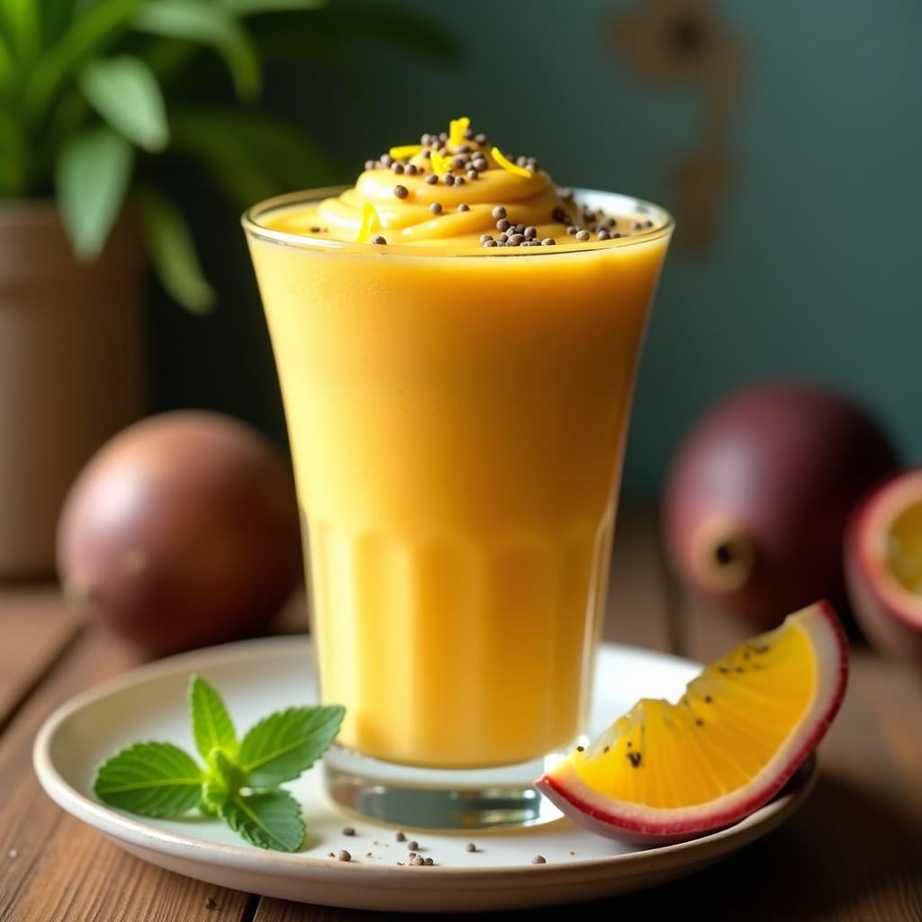 Crema de Maracuyá y Jengibre: Bebida Tropical Sin Azúcar para el Sistema Inmune