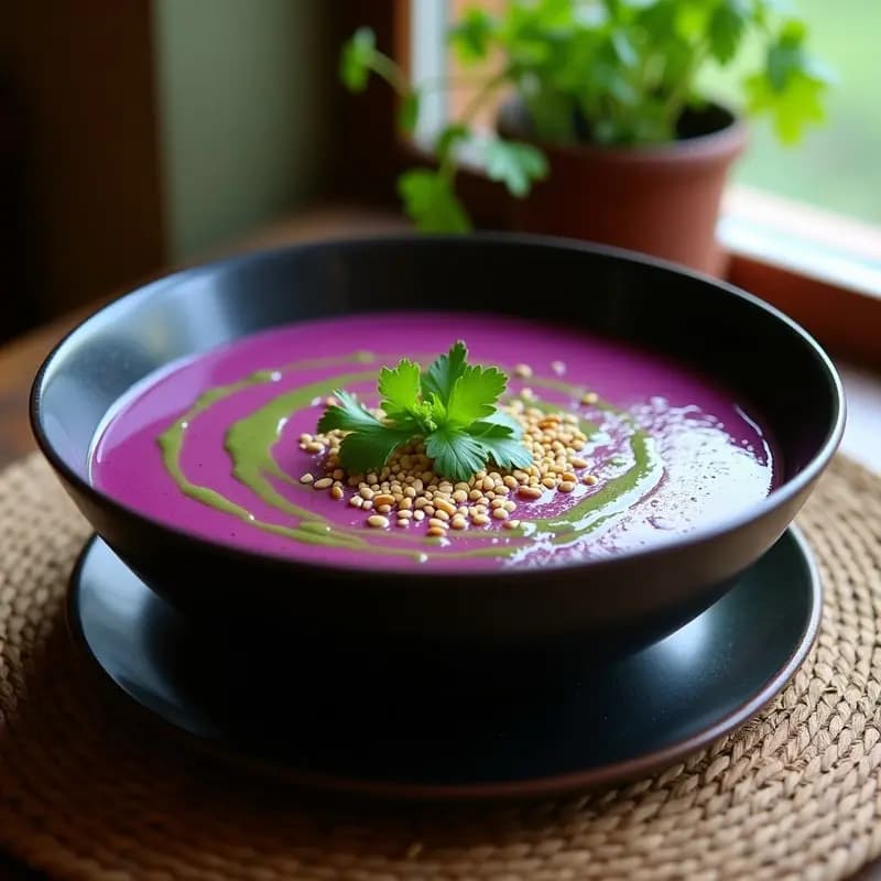 Crema de Mastuerzo y Patata Morada: Sopa Peruana Antiinflamatoria en Thermomix