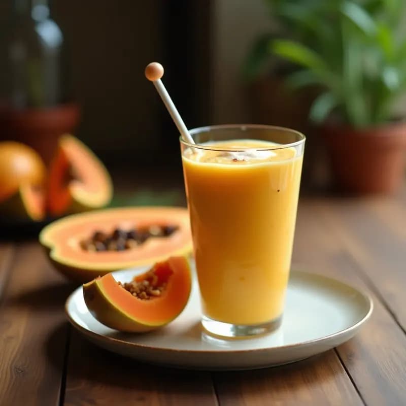Batido de Papaya y Mango con Coco: Receta Tropical Alta en Vitamina C y Sin Azúcar