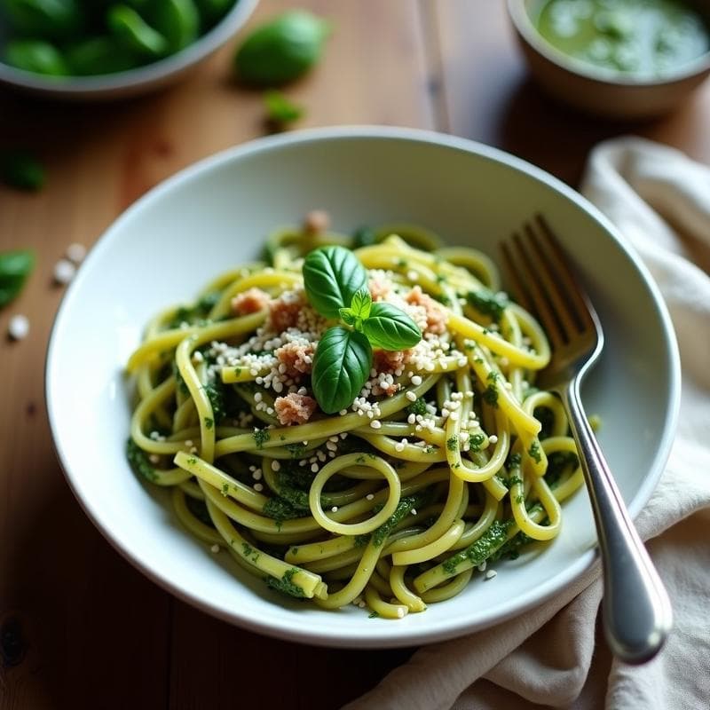 Crema de Pasta con Algas Nori y Pesto: Receta Ultracremosa y Alta en Yodo en 20 Minutos