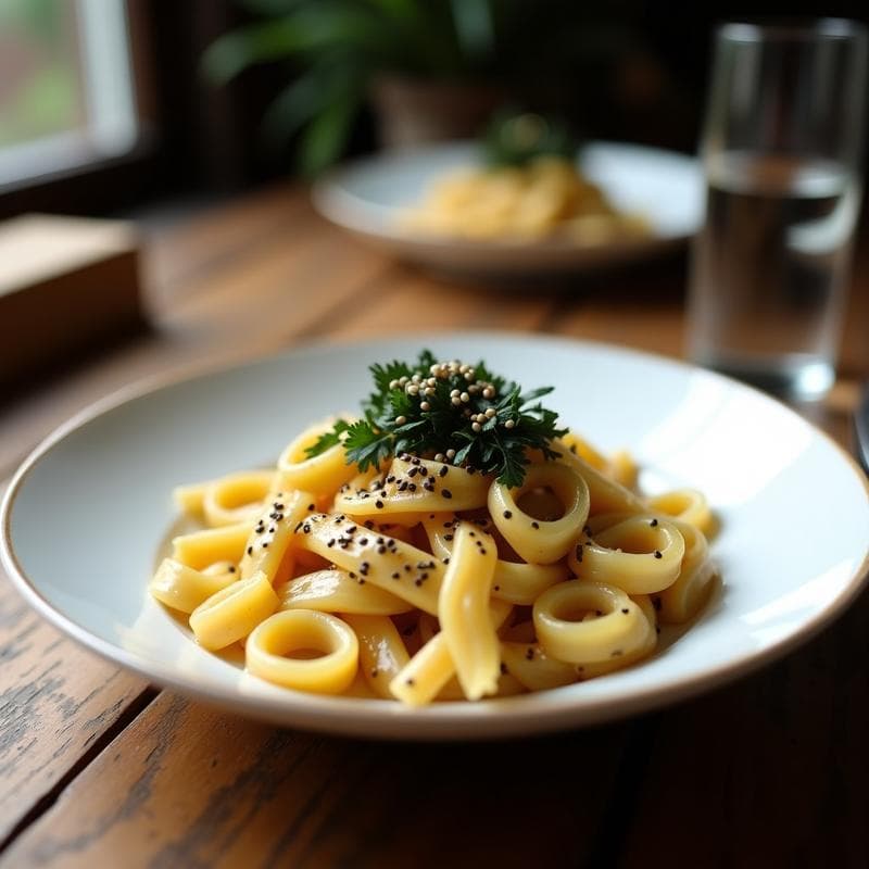 Crema de Pasta con Algas Nori Trufada: Receta Gourmet en 20 Minutos con Umami Intenso