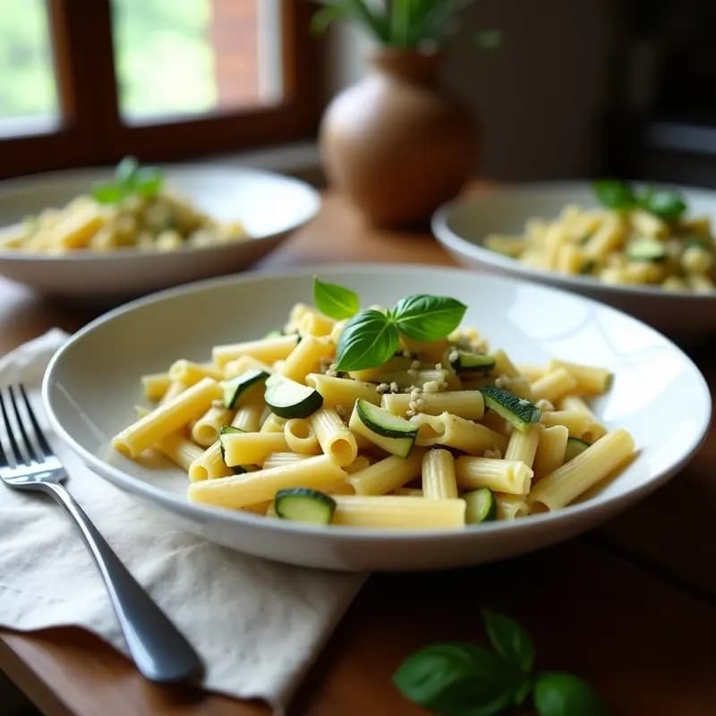 Crema de Pasta con Calabacín y Ajo Negro: Receta Rápida y Saludable en 15 Minutos