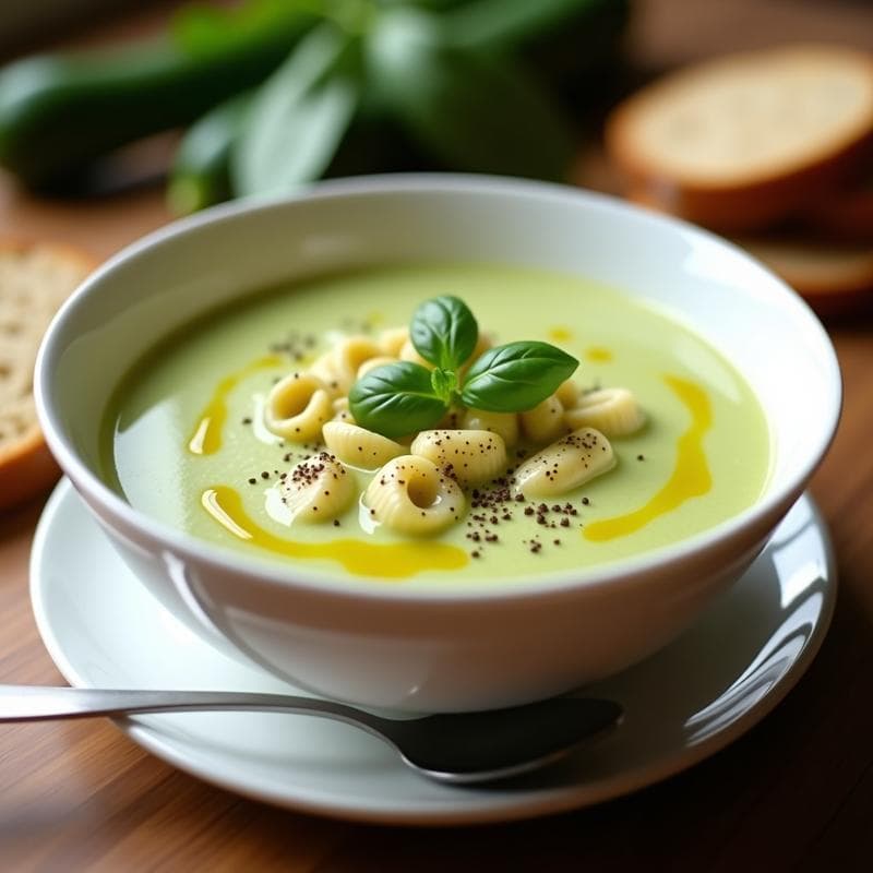 Crema de Pasta con Calabacín y Albahaca: Receta Express en Thermomix para Cenar Ligero