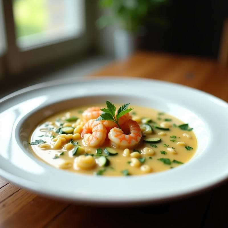 Crema de Pasta con Calabacín y Gambas: Receta en Thermomix en 15 Minutos para Cenas Rápidas