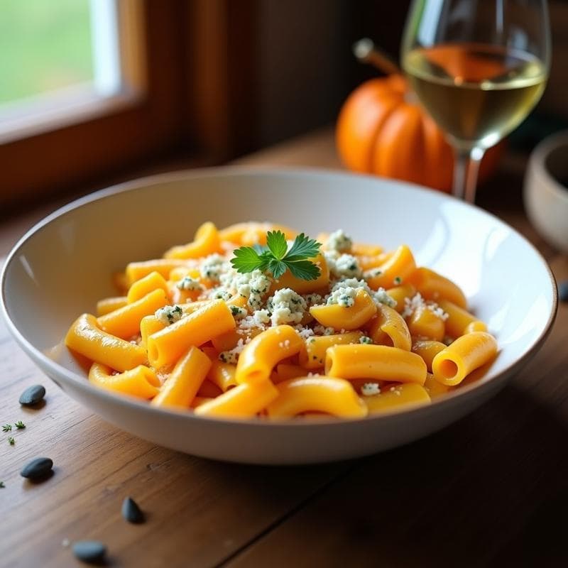 Crema de Pasta con Calabaza y Queso Azul: Receta Otoñal en 25 Minutos
