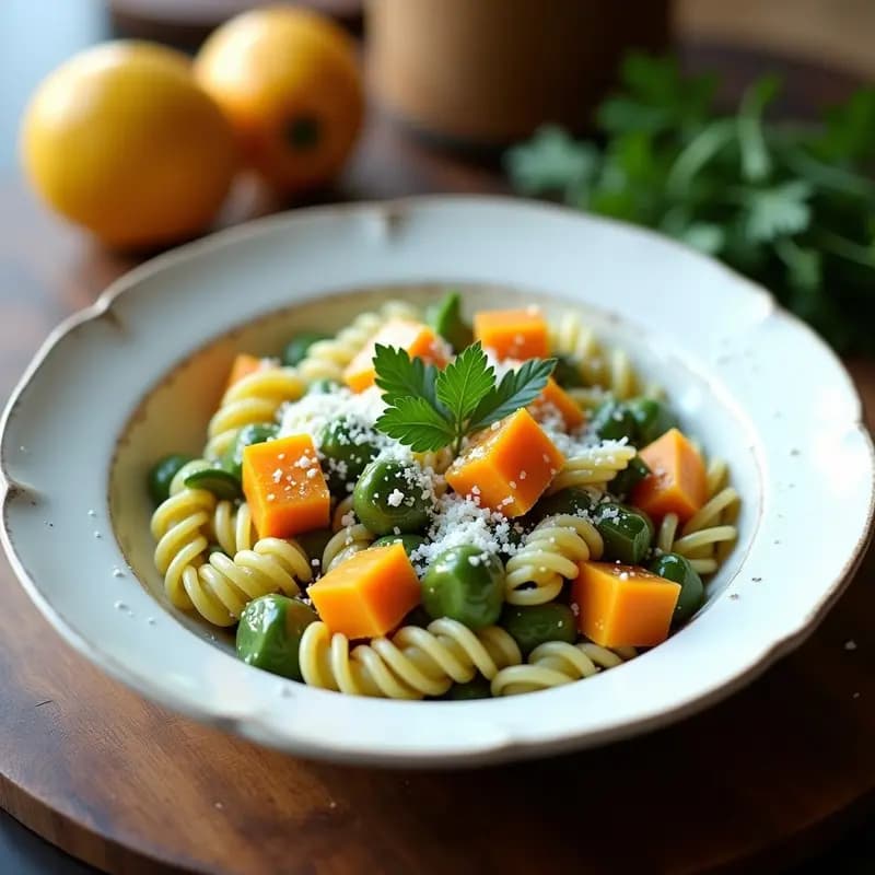Crema de Pasta con Calabaza y Espirulina: Receta Rápida y Alta en Proteína