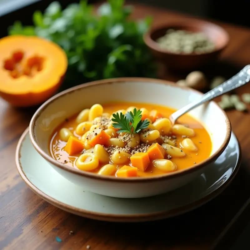 Crema de Pasta con Calabaza: Receta Vegana en 20 Minutos con Sabores Otoñales