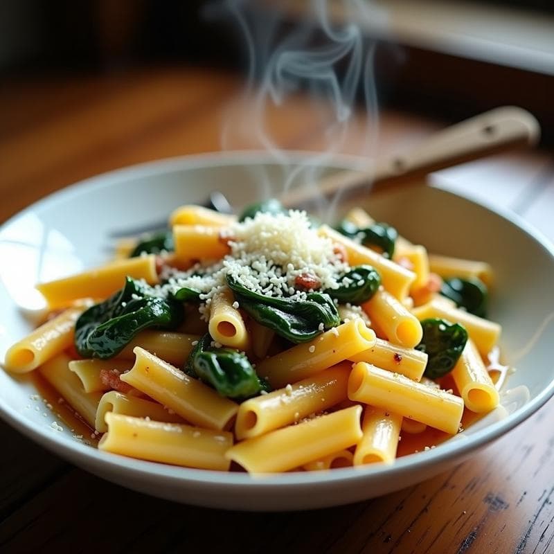 Crema de Pasta con Espinacas Ahumadas en Microondas: Receta Ultracremosa en 10 Minutos