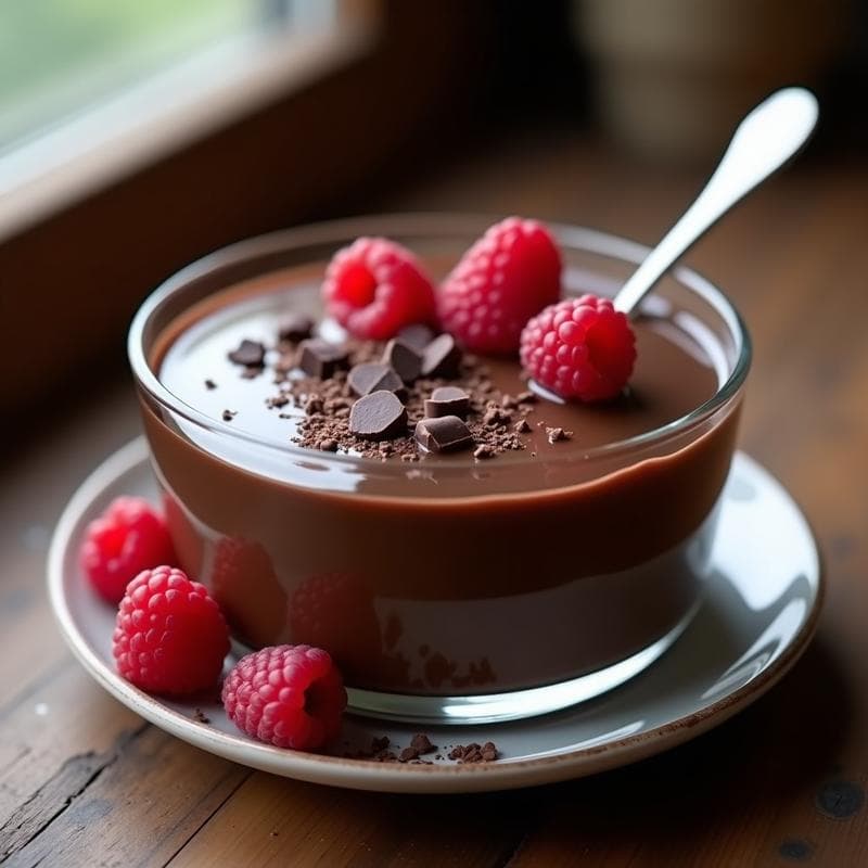 Crema Pastelera de Chocolate Negro Proteico: Postre Sin Horno y Alto en Proteínas