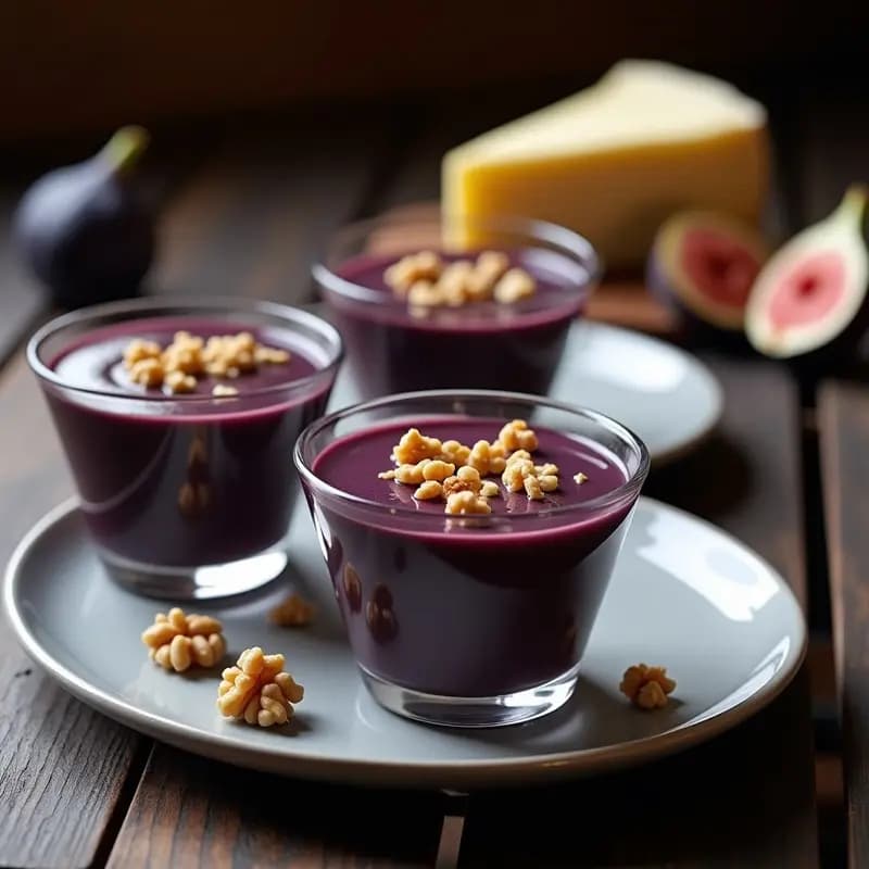 Crema Pasteurizada de Higo Negro y Queso Azul: Postre Gourmet en 10 Minutos Sin Horno