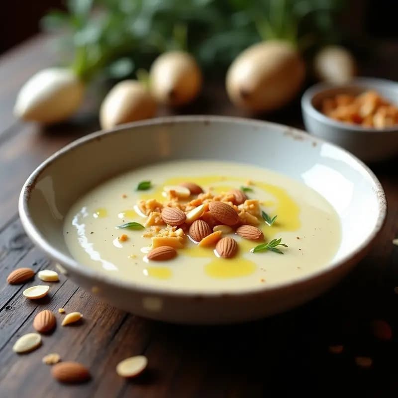 Crema de Pastinaca y Jojén con Crujiente de Almendra: Receta de Invierno Reconfortante y Alta en Fibra