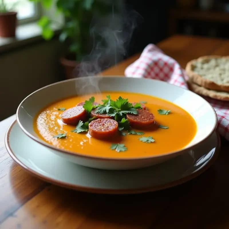 Crema de Pasto con Chorizo Vegano: Receta Colombiana Rápida y Alta en Proteína