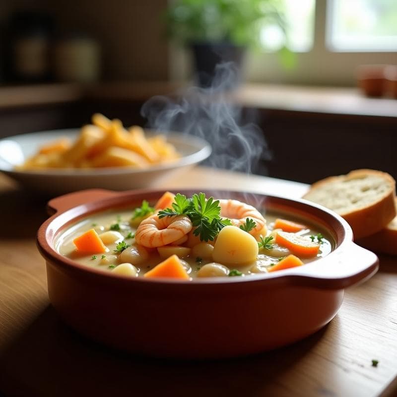 Crema de Pastón con Ajo y Gambas: Receta de Pescado Rápida y Nutritiva en 25 Minutos