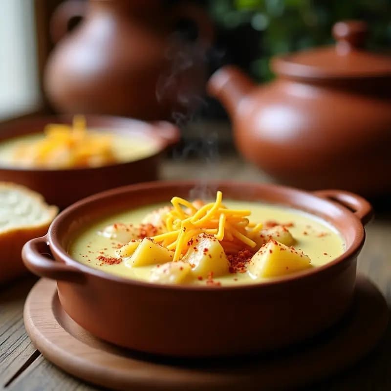 Crema Pastoreo Manchego: Receta en Ollas Superpuestas con Queso y Azafrán