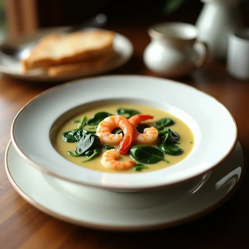 Crema Pastoril de Espinacas y Gambas: Receta en Thermomix Sin Lácteos en 25 Minutos