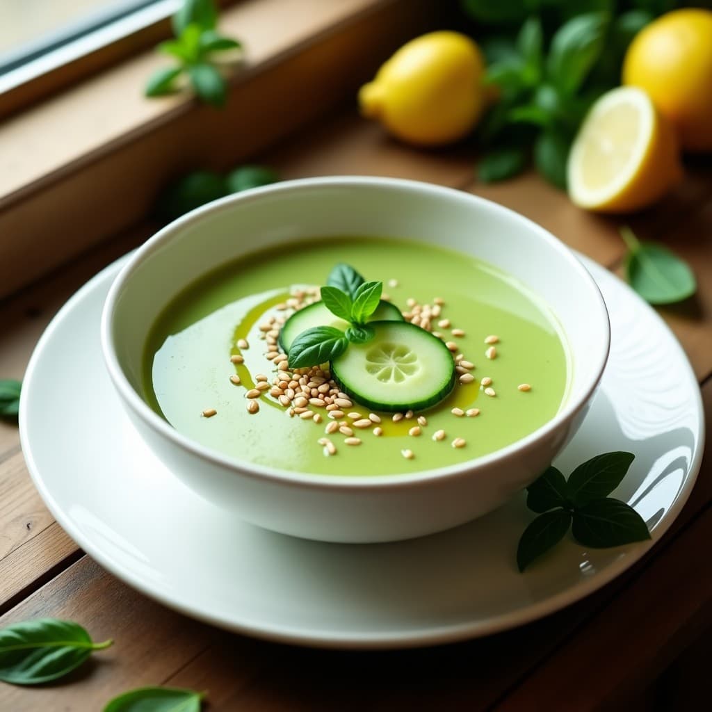 Crema Fría de Pepino y Albahaca: Receta Sin Lactosa y Ultra Refrescante