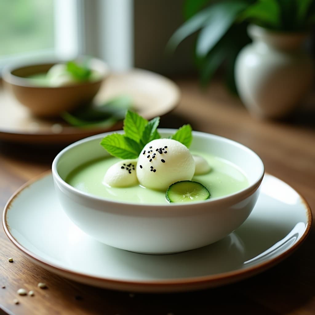 Crema Fría de Pepino y Litchi con Espuma de Jengibre: Receta Chino-Vietnamita Detox