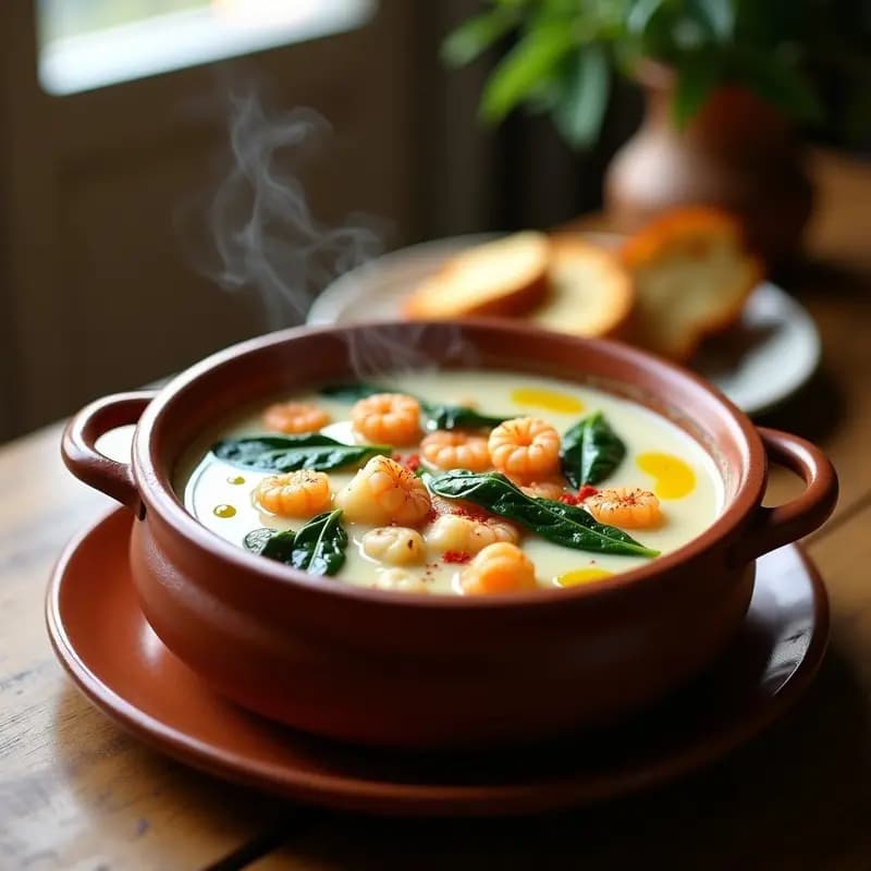 Crema de Pespuntes con Espinacas y Gambas: Receta Andaluza Rápida y Nutritiva