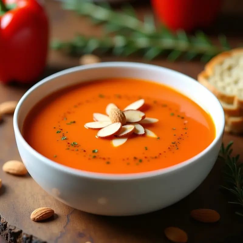 Crema de Pimiento Asado y Almendras en Thermomix: Receta Cremosa y Sin Lactosa