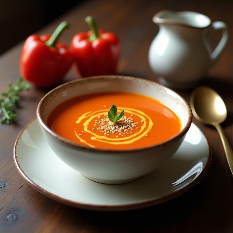 Crema de Pimientos Asados Ahumados: Receta en Olla Express en 20 Minutos