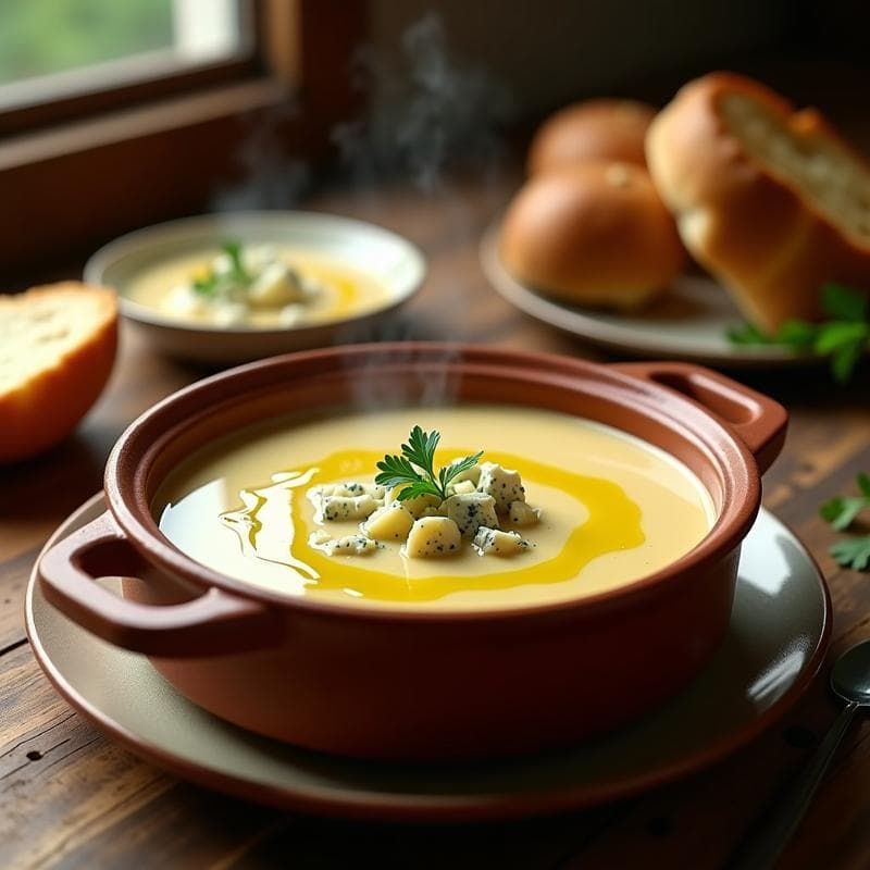 Crema de Puerro y Patata con Queso Azul: Receta Reconfortante en 30 Minutos