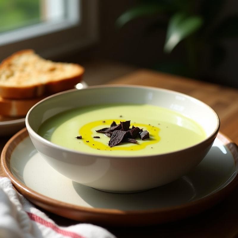 Crema de Puerro y Patata con Trufa: Receta en Ollas Superpuestas con Textura Sedosa en 2 Capas