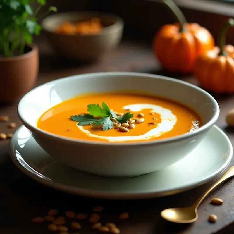 Crema de Calabaza y Curry con Lentejas Rojas: Receta de Olla Rápida en 25 Minutos