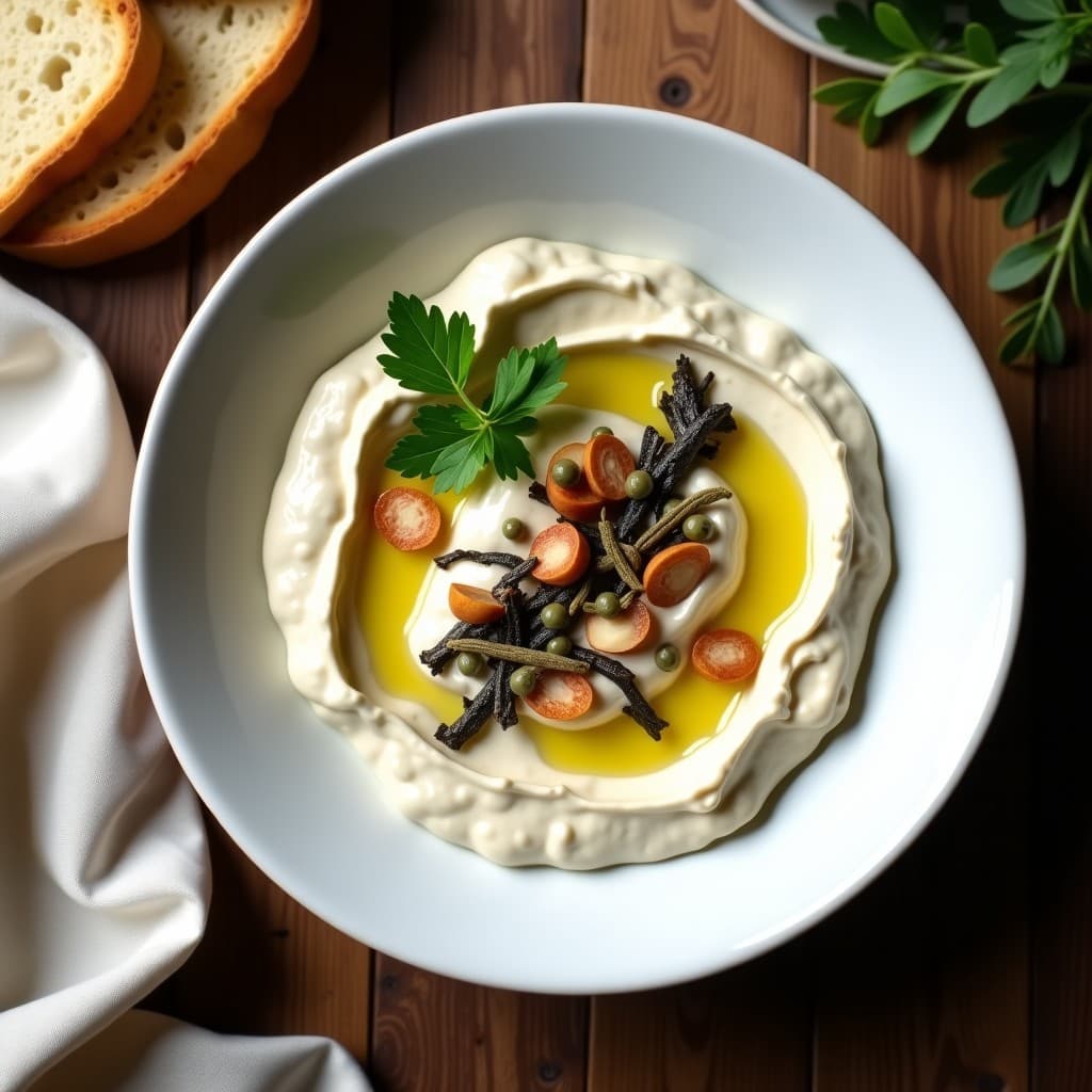 Crema de Vitello Tonnato Vegana con Berenjena y Anchoas de Algas: Receta Italiana Sin Lactosa