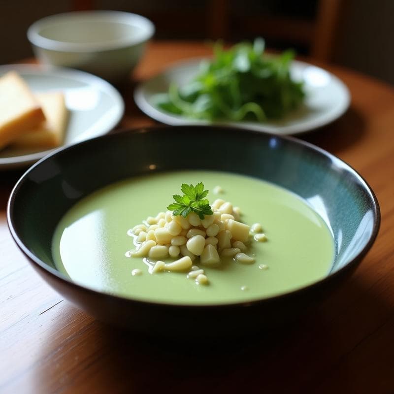 Crema de Wasabi y Espinacas con Virutas de Coco: Sopa Detox Japonesa en Thermomix