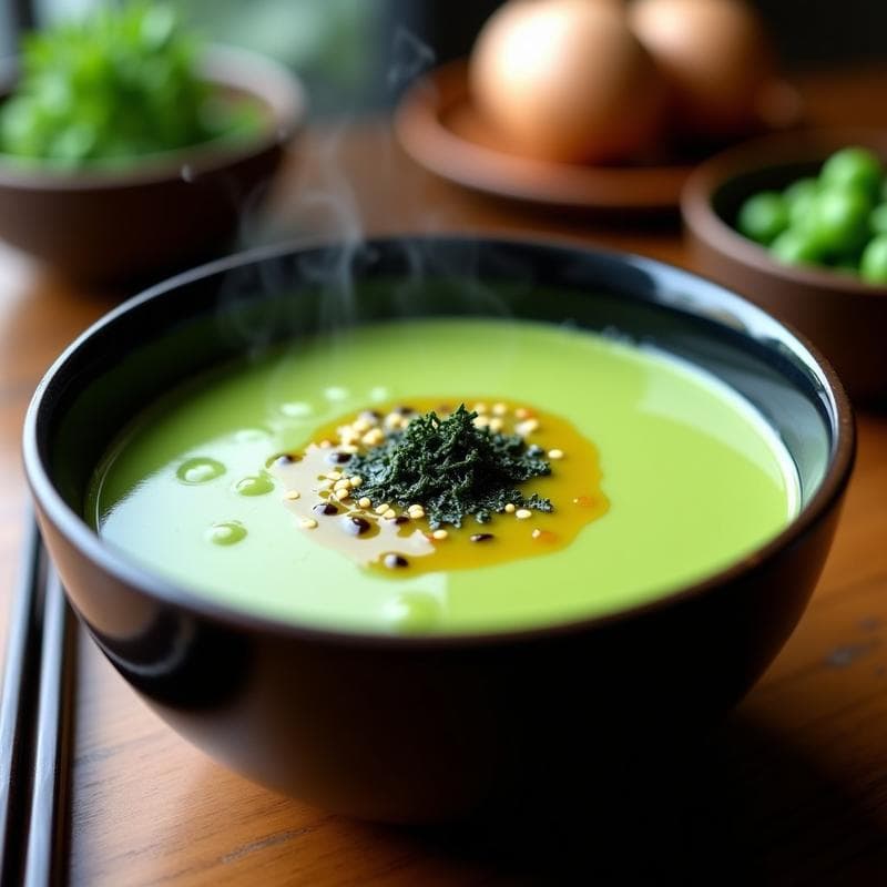 Crema de Wasabi y Guisantes: Sopa Japonesa Picante y Baja en Calorías en Thermomix