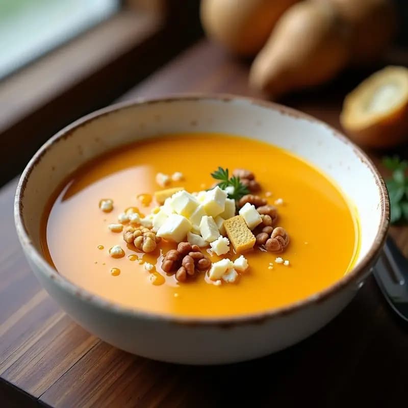 Crema de Zapallo Loche y Queso de Cabra: Sopa Peruana en Thermomix