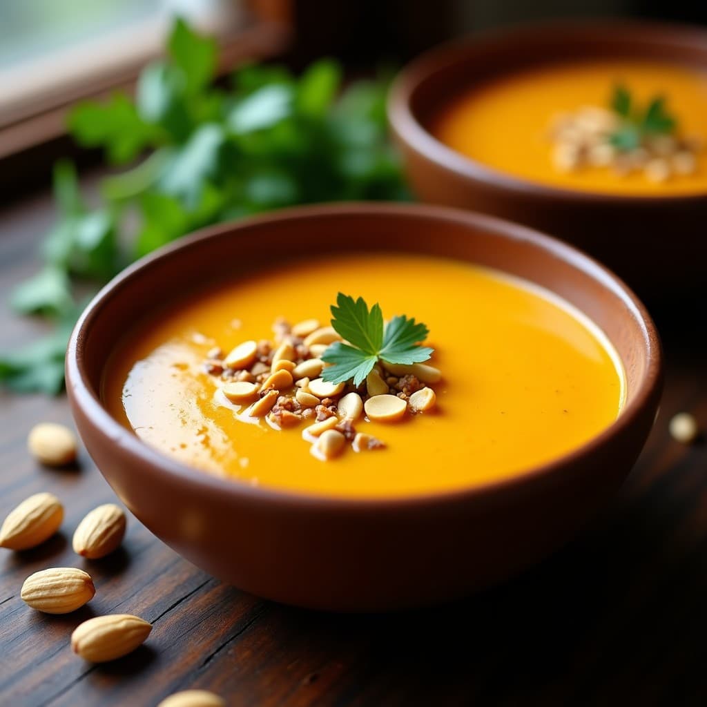 Crema de zapallo y maní tostado: Sopa peruana keto sin lácteos