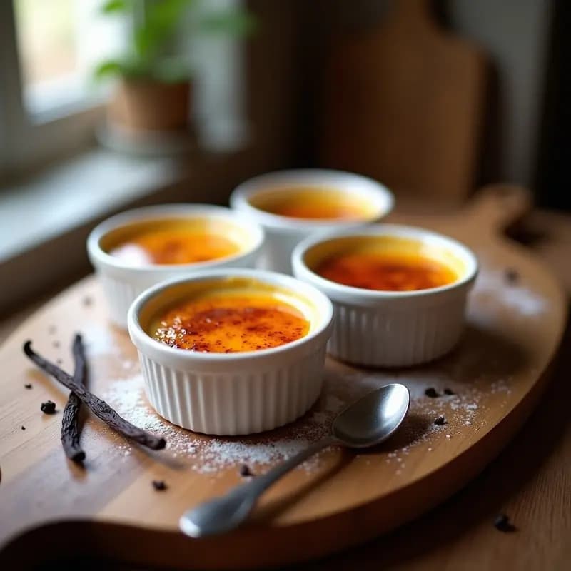 Crème Brûlée Francesa con Vainilla y Azúcar Caramelizado: Postre Elegante en 45 Minutos