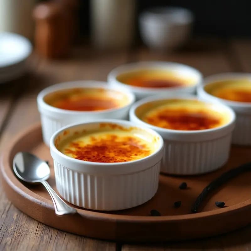 Crème Brûlée Francesa con Vainilla y Caramelo: Postre Clásico Quemado