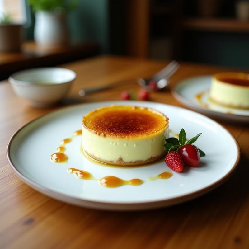 Crème Brûlée de Matcha y Coco: Postre Francés Vegano Sin Azúcar