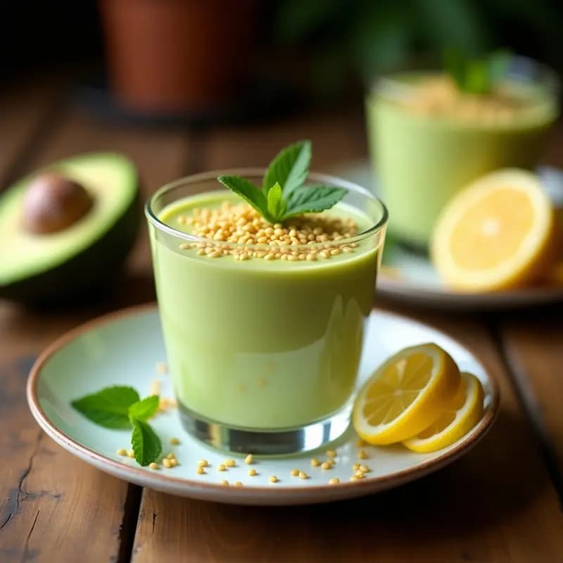Cremoso de Aguacate y Limón con Crujiente de Semillas: Postre Colombiano Sin Azúcar