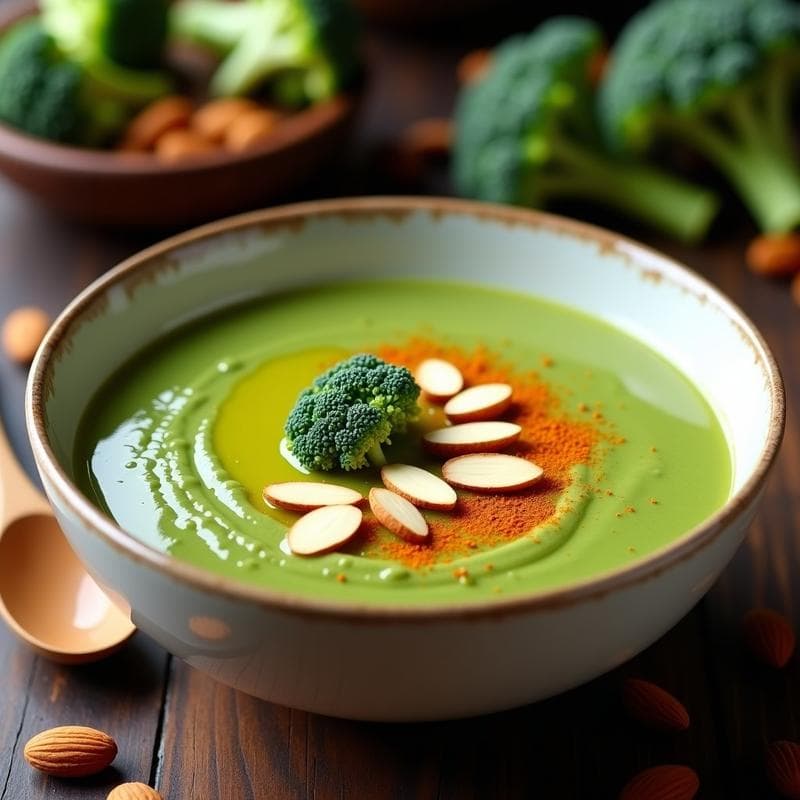 Cremoso de Brócoli y Almendras: Sopa Vegana en Thermomix con Toque Crujiente