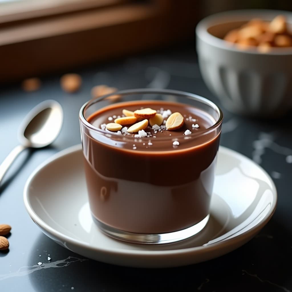 Cremoso de Chocolate y Almendras con Sal de Maldon: Postre Francés Keto en 5 Minutos