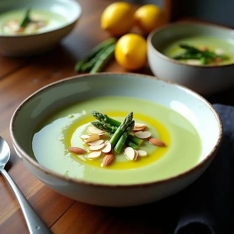 Cremoso de Espárragos Blancos con Vinagreta de Yuzu: Receta Japonesa Vegana en Olla Lenta