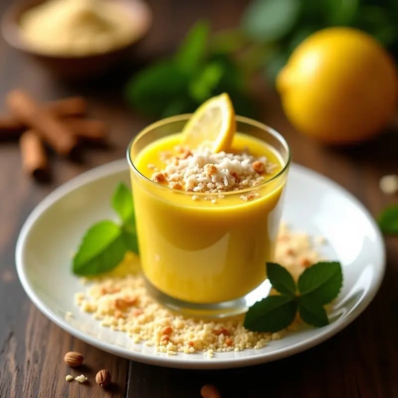 Cremoso de Limón y Cúrcuma: Postre Indú Vegano con Toque Antiinflamatorio
