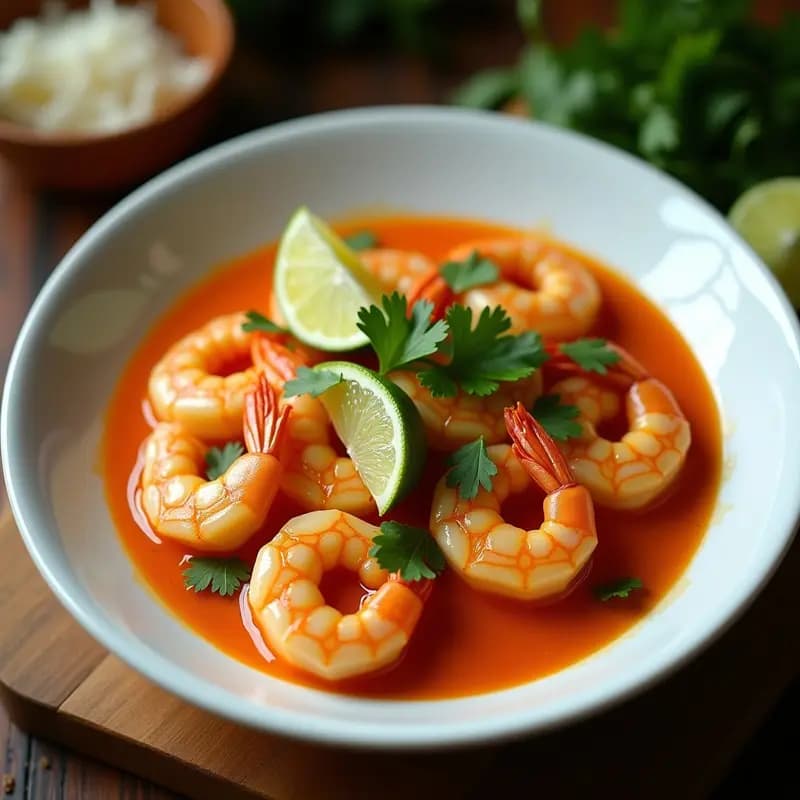 Cremoso de Palmito con Camarones y Aceite de Achiote: Receta Brasilera en 20 Minutos