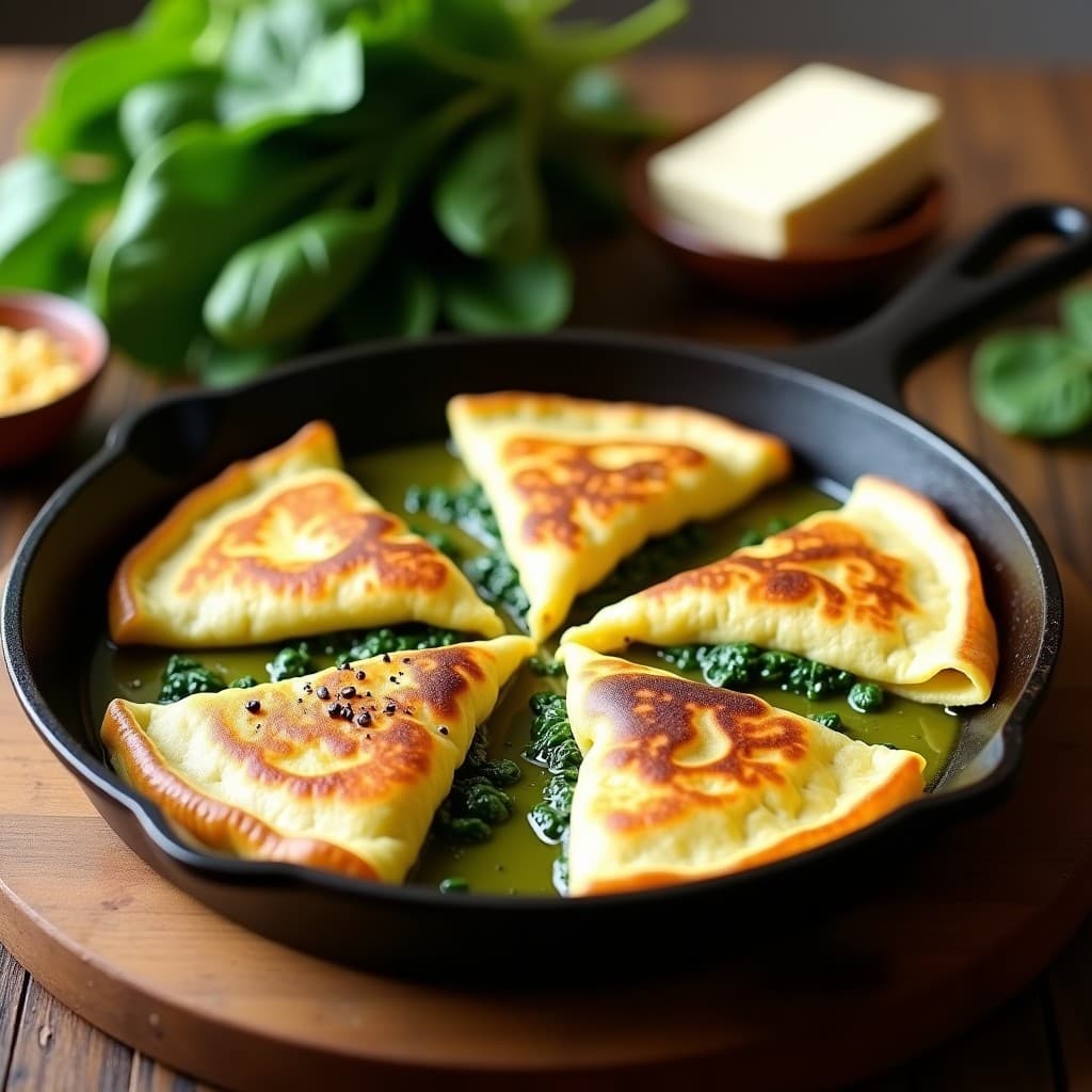 Crespelles de Espinacas y Tofu: Receta Francesa Sin Lactosa en Sartén