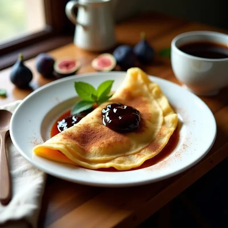 Crepes de Harina de Almendra y Mermelada de Higo: Desayuno Francés Sin Gluten