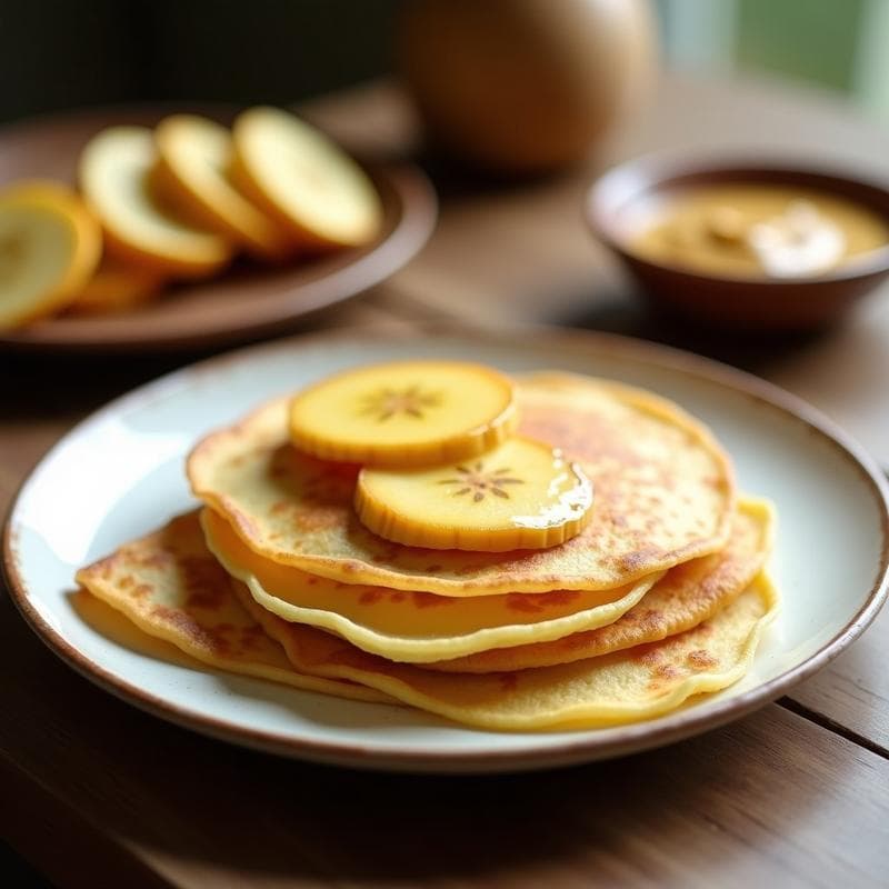 Crêpes de Almendra y Plátano Macho: Desayuno Francés Sin Gluten y Sin Lactosa