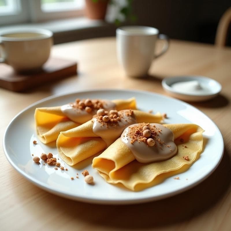 Crepes de Harina de Almendra con Crema de Avellanas: Desayuno Keto Sin Azúcar