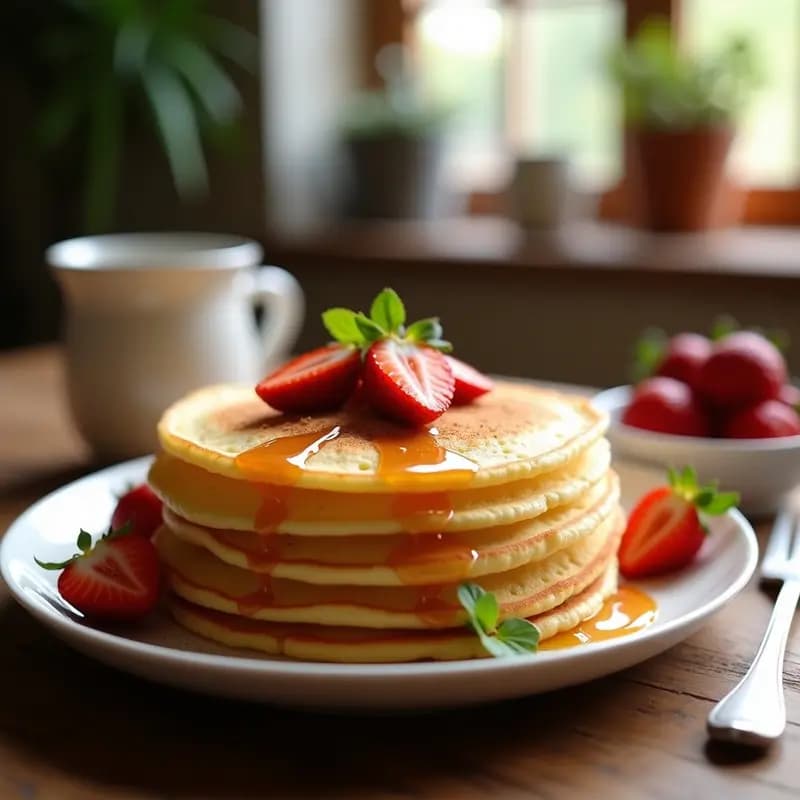 Crepes de Harina de Almendra y sin Lactosa: Desayuno Keto con Sirope de Stevia
